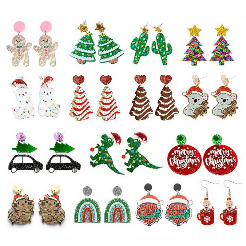 Mens Xmas Fashion - Boucles d'oreilles pendantes de gâteau d'arbre