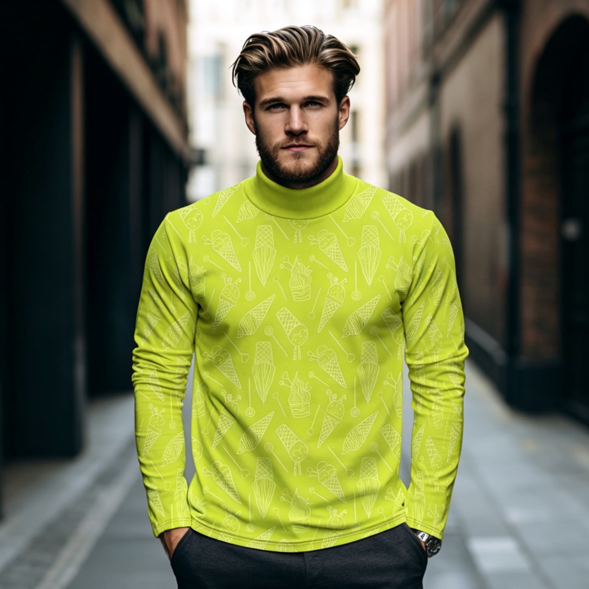 Mens Fashion Trend - T-shirt à manches longues pour homme,
