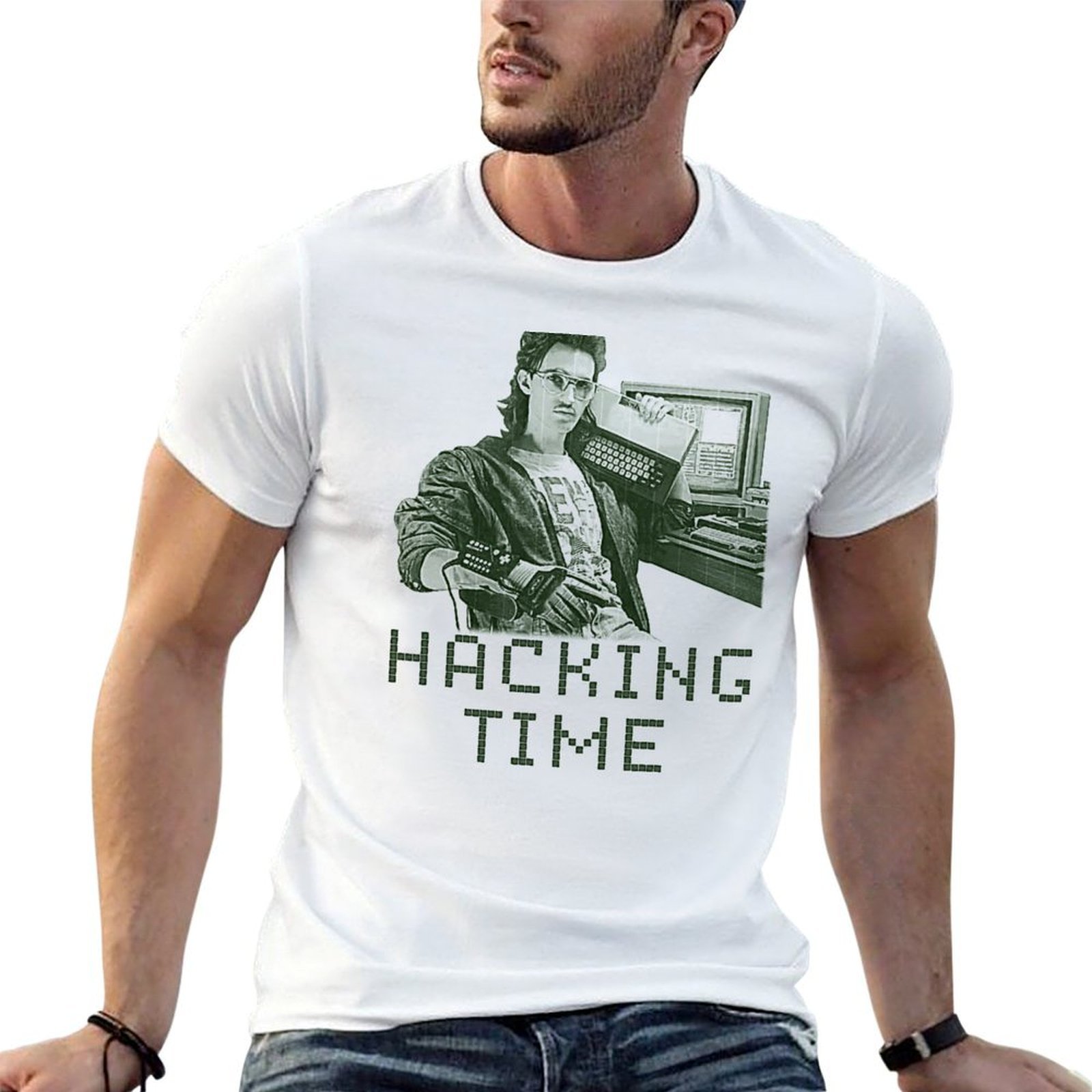 Mens Fashion Hacks - T-shirt Hacking Time pour homme, bleu,