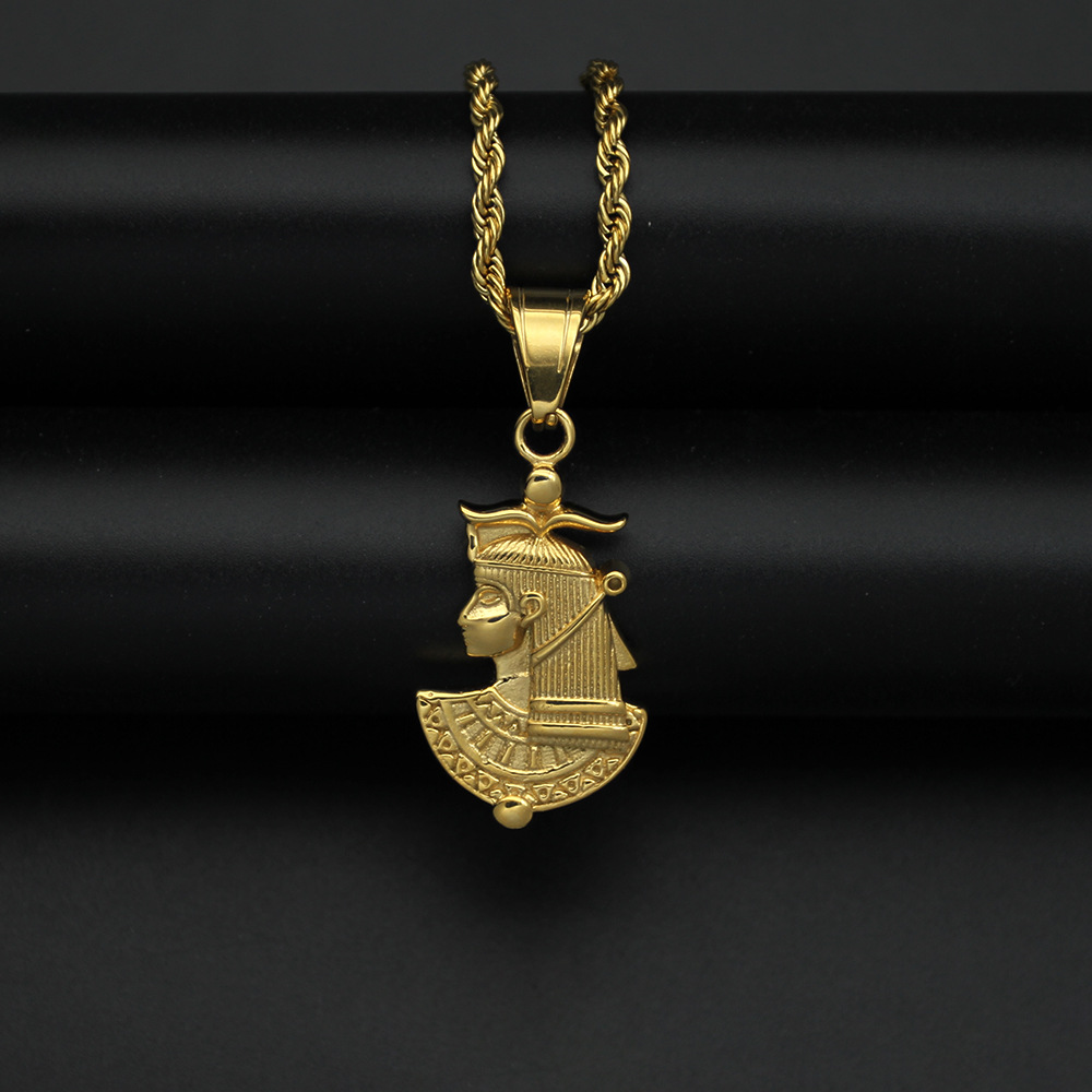 Men Fashion Egypt - Colliers avec pendentif pharaon égyptien Sphinx
