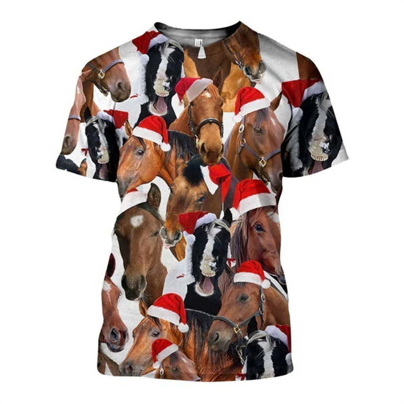 Mens Xmas Fashion - T-shirt à manches longues avec animaux