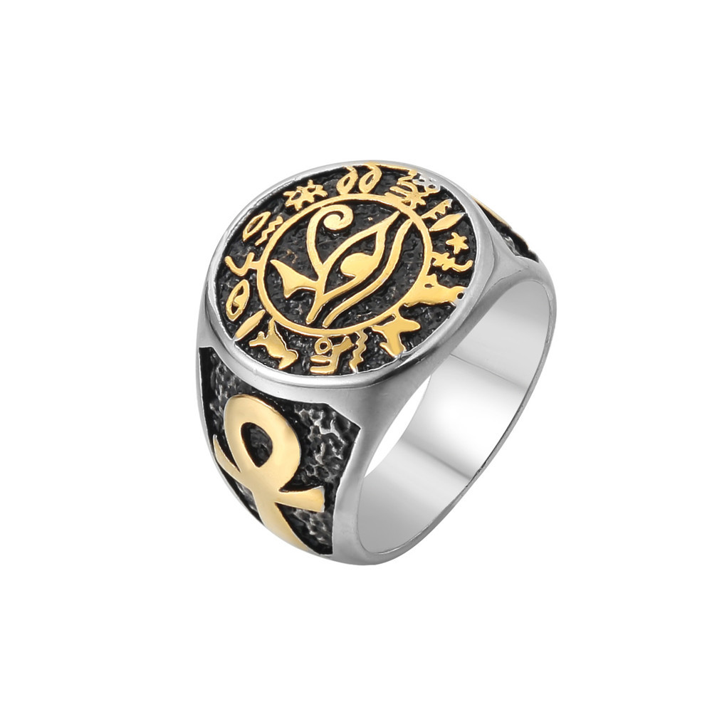 Men Fashion Egypt - Bague Vintage œil d'horus en acier