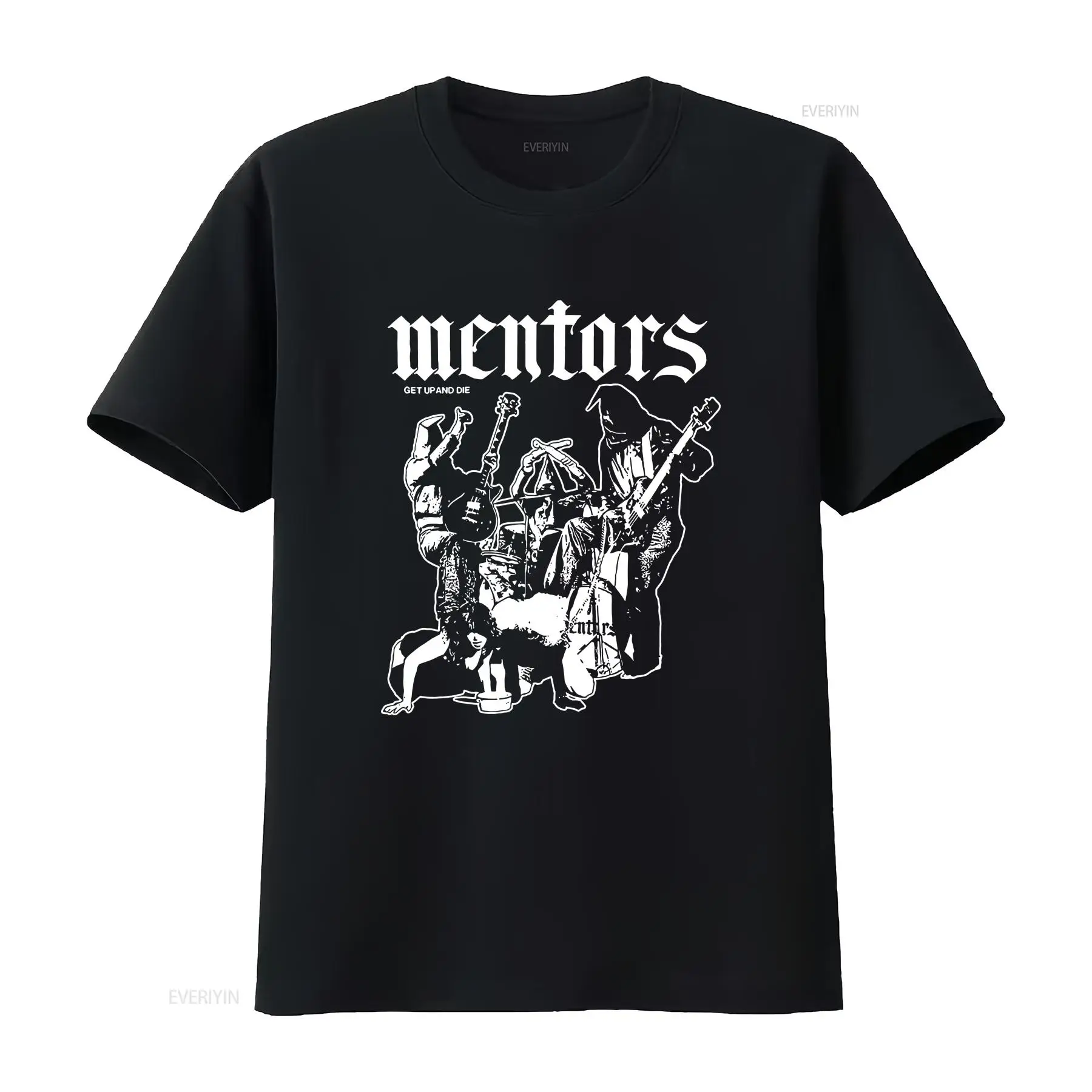 Mens Fashion Early 2000S - T-shirt vintage en coton noir taille