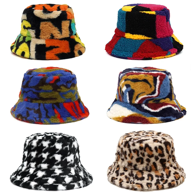 Mens Fashion Bucket Hat - Chapeaux seau en fourrure moelleuse pour