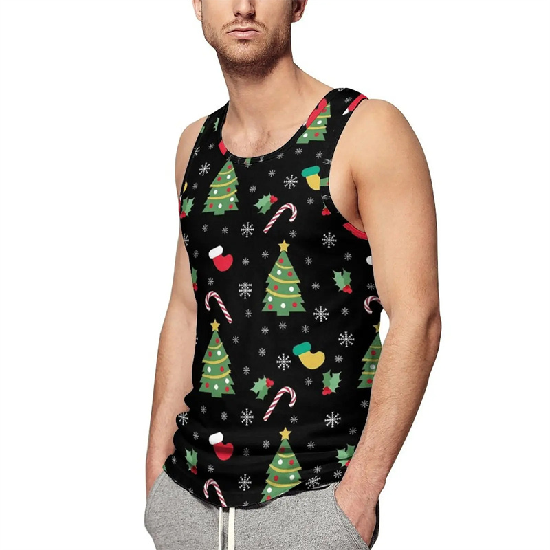 Mens Xmas Fashion - Haut précieux d'impression de joyeux Noël