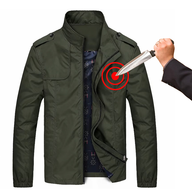 Mens Fashion Hacks - Veste bombardier d'auto-défense Slim pour hommes,