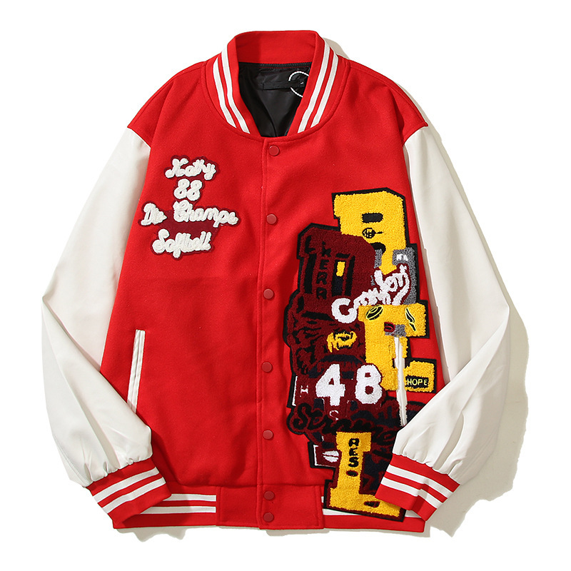 Varsity Jacket Letterman - Veste universitaire pour homme automne-hiver, manches