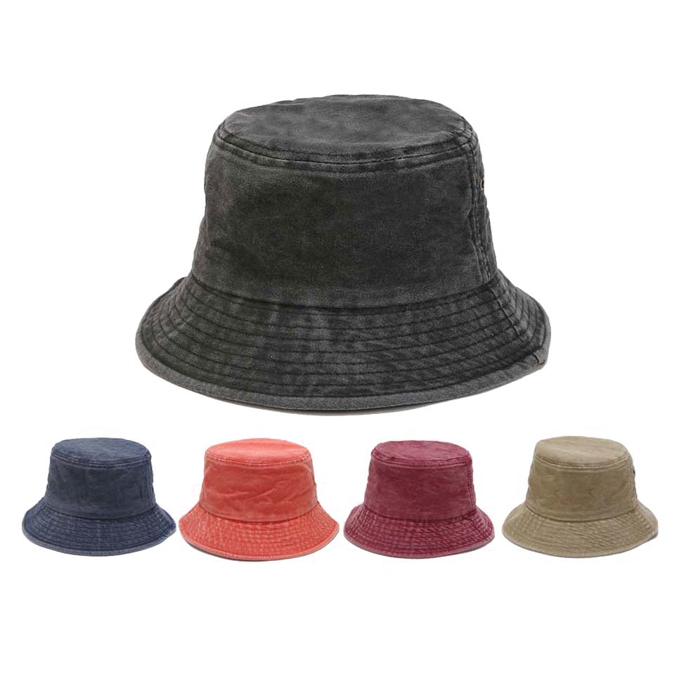 Mens Fashion Bucket Hat - Bob pliable en Denim délavé pour