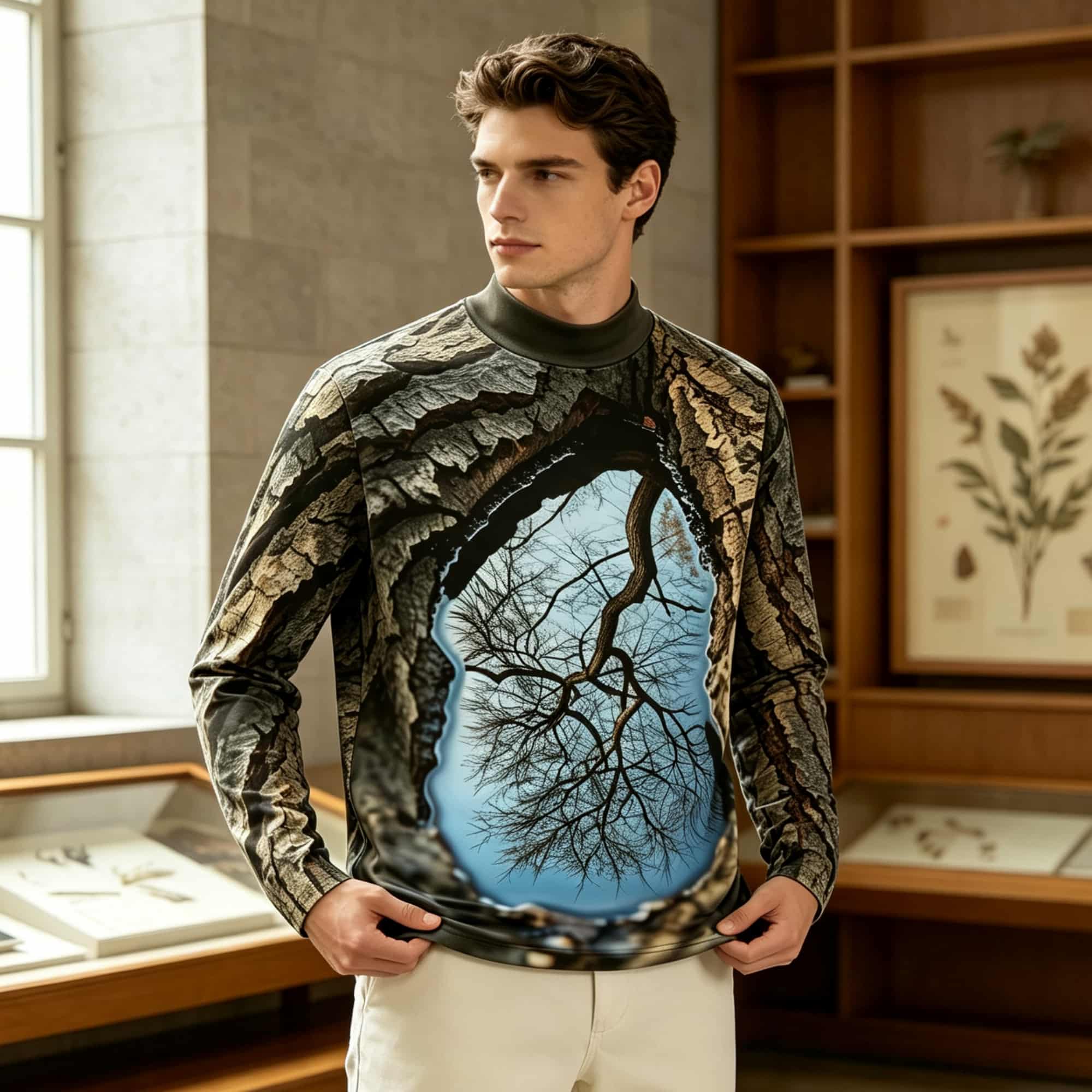 T-shirt à col montant et manch - Mens Fashion Trend avis et prix