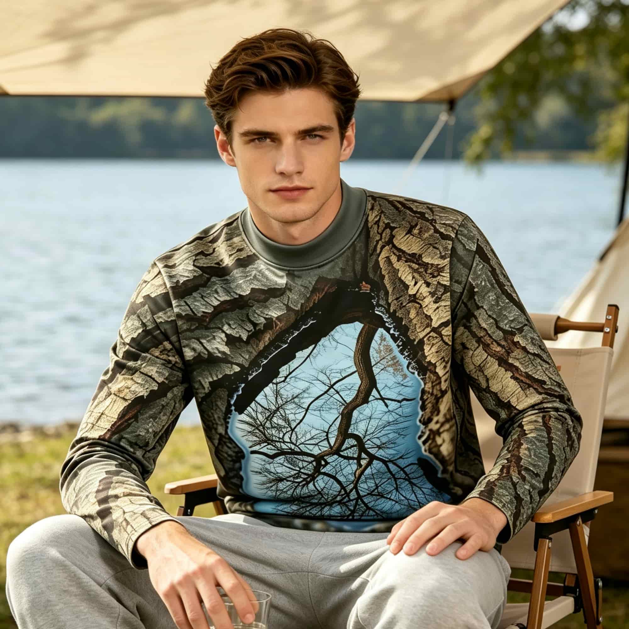 T-shirt à col montant et manch - Mens Fashion Trend avis et prix