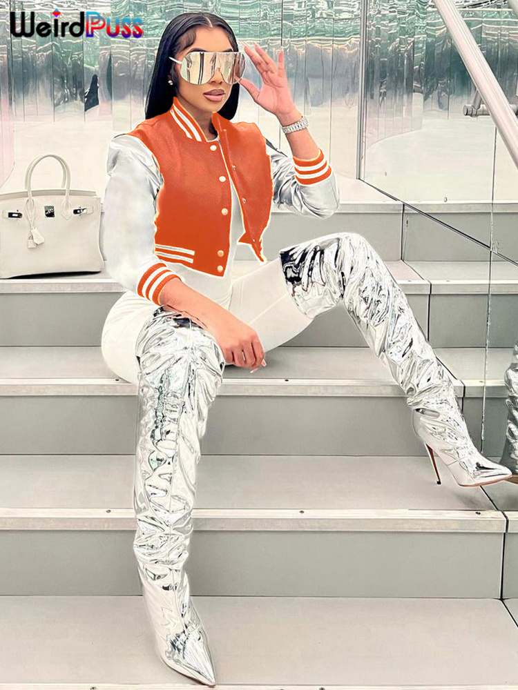 Weird Puss-Veste Courte en Cui - Varsity Jacket Letterman avis et prix