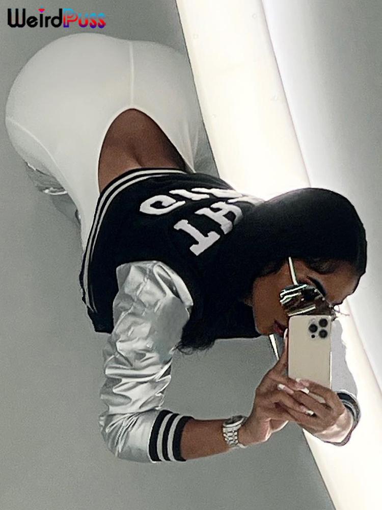 Weird Puss-Veste Courte en Cui - Varsity Jacket Letterman avis et prix